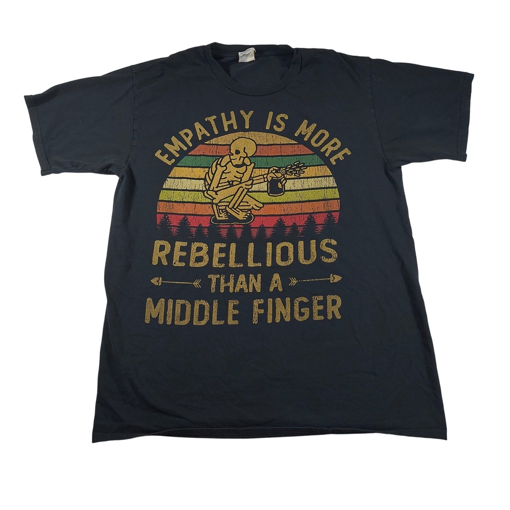 Rebellious Graphic T Skeleton Retro Sunset Tee Edgy Streetwear Festivalā